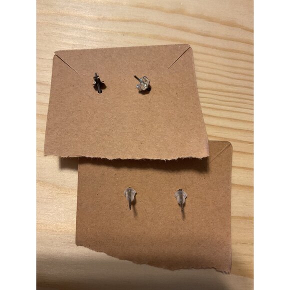 Silver Ball Stud Earrings Sets Hypoallergenic & Minimalist Design For Women Men - Picture 2 of 2